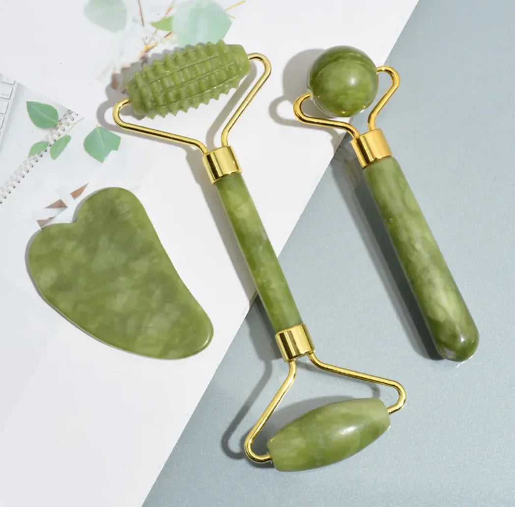 Radiance Jade Roller & Gua Sha Set – 3-in-1 Glow Essentials
