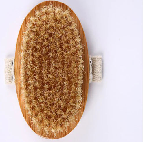 Luxury Bamboo Exfoliating Bath Brush – Long Handle & Detachable Massager