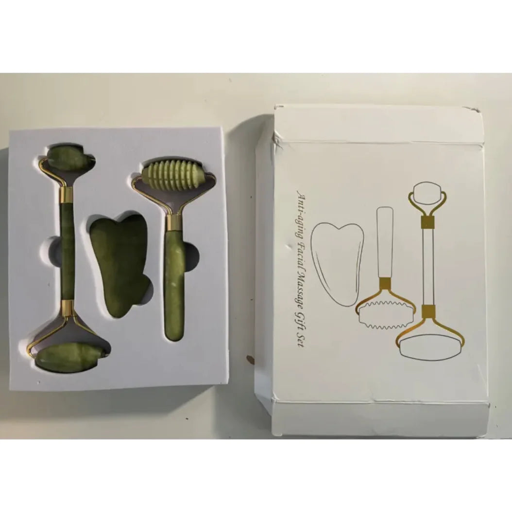 Radiance Jade Roller & Gua Sha Set – 3-in-1 Glow Essentials