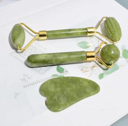 Radiance Jade Roller & Gua Sha Set – 3-in-1 Glow Essentials